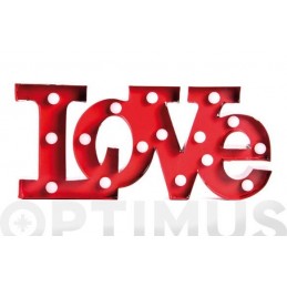 FIGURA METAL CON LEDS LOVE