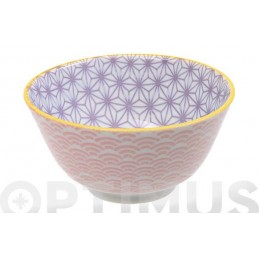 CUENCO ARROZ 12 CM LILA/SALMON