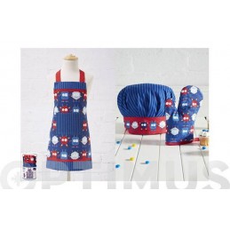 DELANTAL + GORRO+MANOPLA...