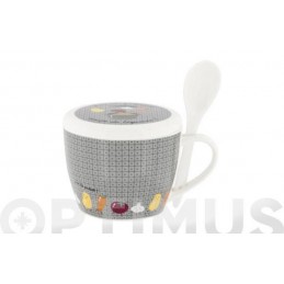 BOL SOPA CERAMICA + CUCHARA...