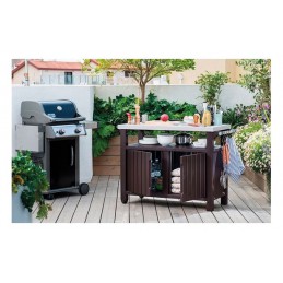 MESA BARBACOA RESINA MARRON...