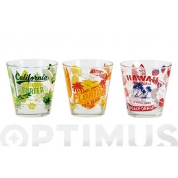 VASO AGUA PACK 3 UDS SURFER...