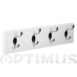 PERCHA PARED 4 GANCHOS PIEL...