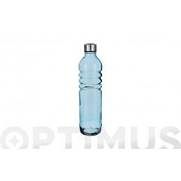 BOTELLA VIDRIO RELIEVE AZUL...