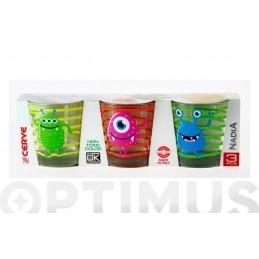 VASO AGUA DECORADO PACK 3U...