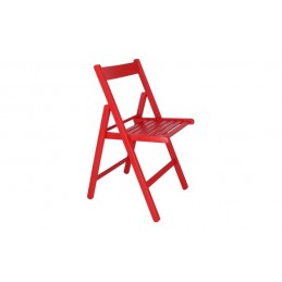 SILLA PLEGABLE DE MADERA ROJA