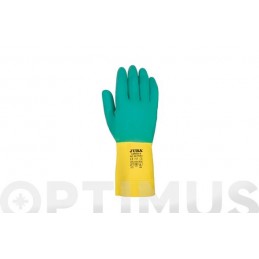 GUANTE LATEX BICOLOR FLOCADO