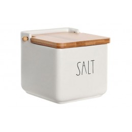 SALERO PORCELANA TAPA BAMBU
