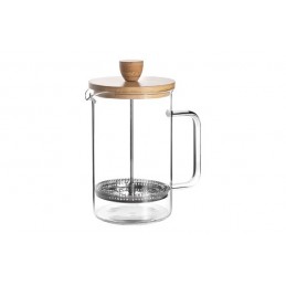 CAFETERA EMBOLO CRISTAL MADERA