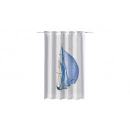 CORTINA BAÃ‘O ESTAMPADO VELERO